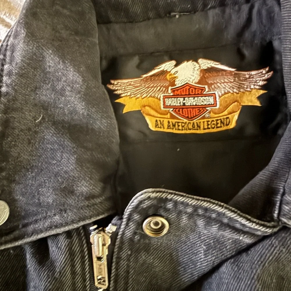 HARLEY DAVIDSON black denim unisex jacket - Picture 2 of 9